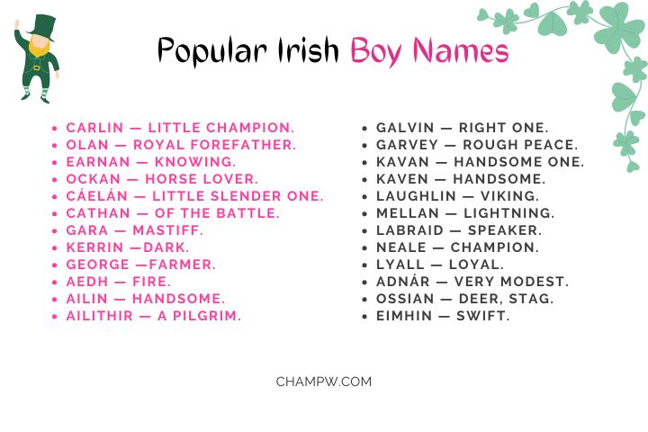 Popular Irish Boy Name ideas