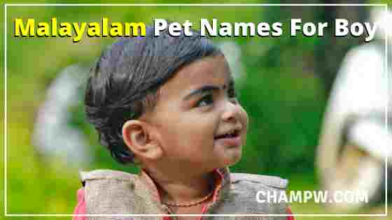 Malayalam Pet Names For Boy