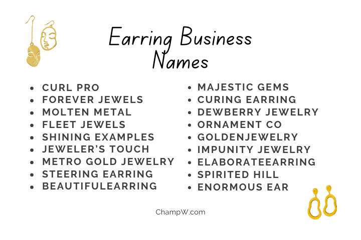 Earring business name ideas
