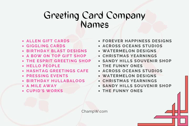 Greeting card company name ideas