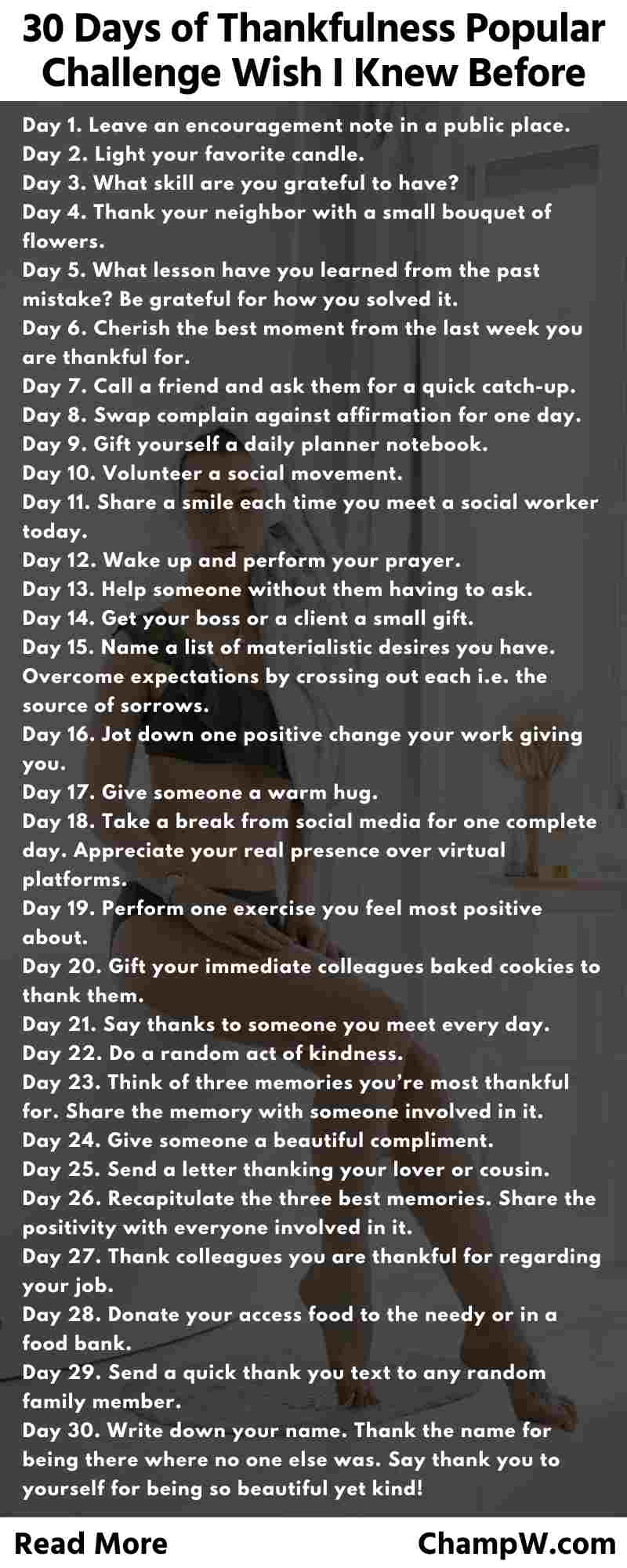 30 Days of Thankfulness Popular Challenge Wish I Knew Before