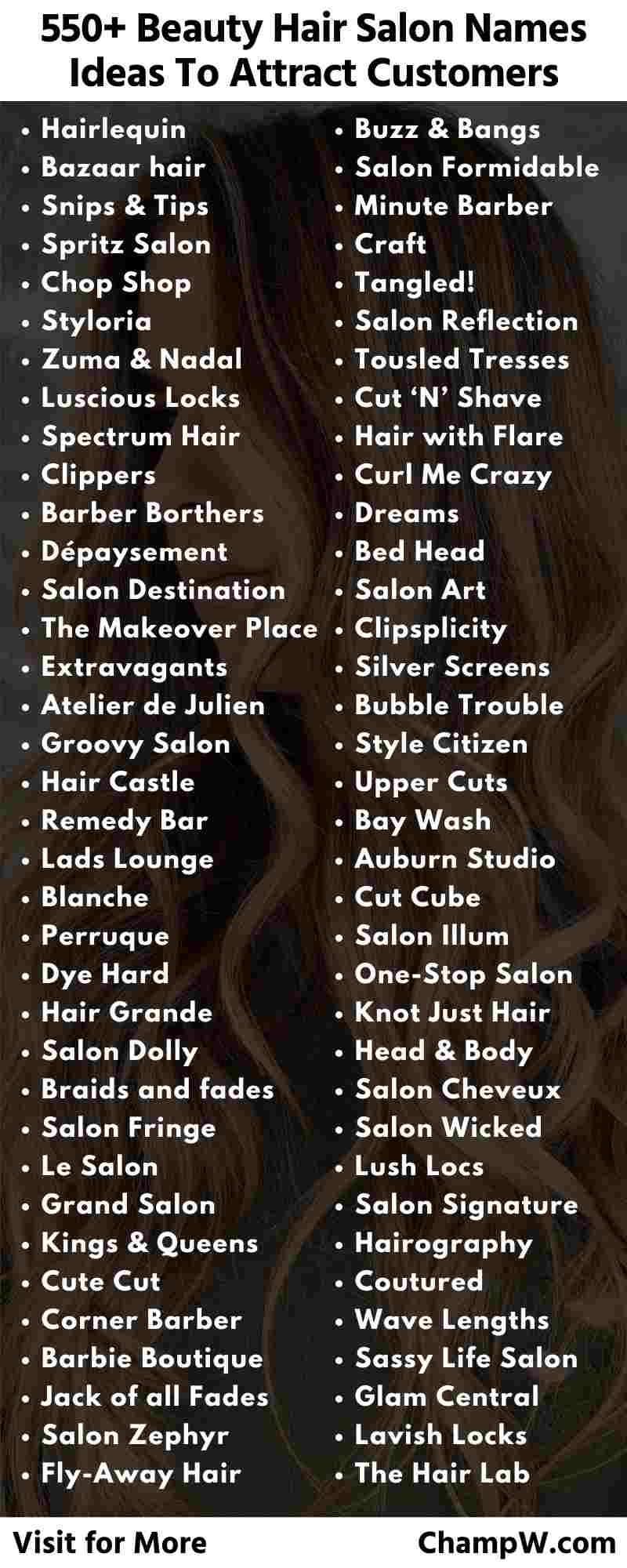 550+ Beauty Hair Salon Names ideas that Attracts Customers