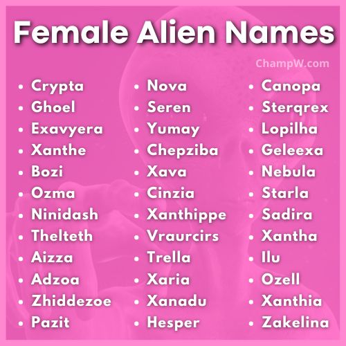 FEMALE ALIEN NAMES
