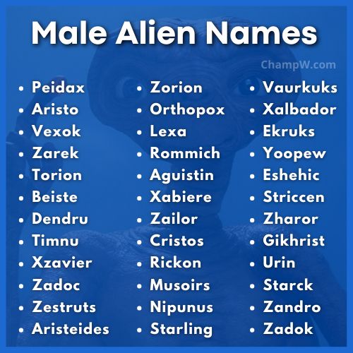 MALE ALIEN NAMES