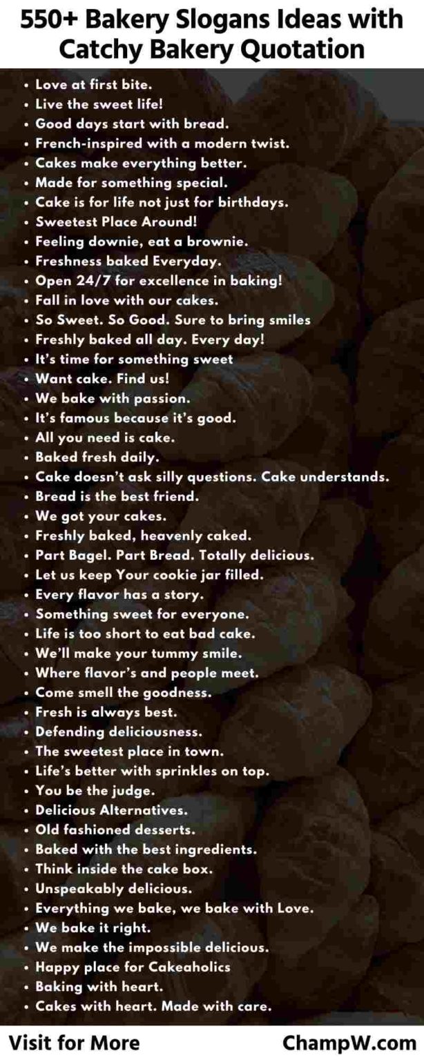 550+ Bakery Slogans Ideas | Catchy Bakery Quotation