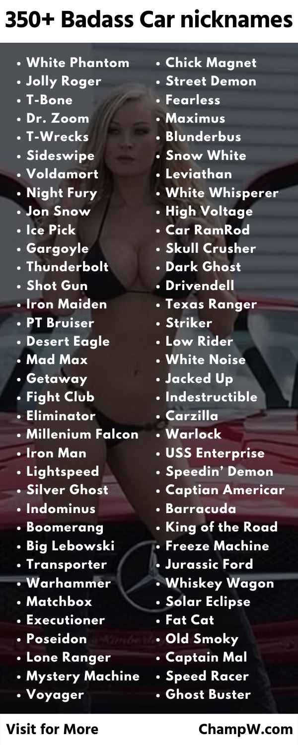 List of Car nicknames