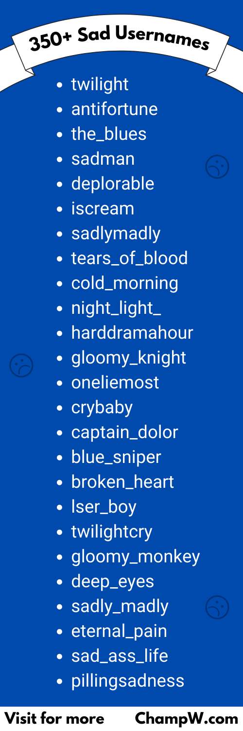 Sad Usernames list