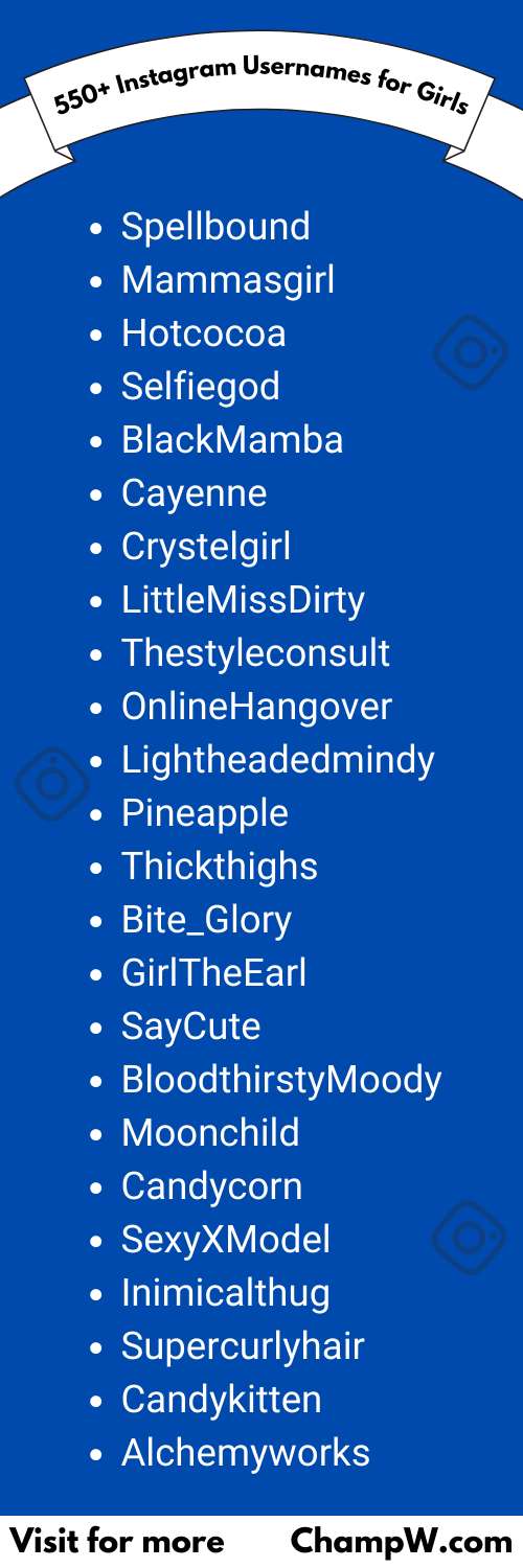 cool usernames for girls on instagram