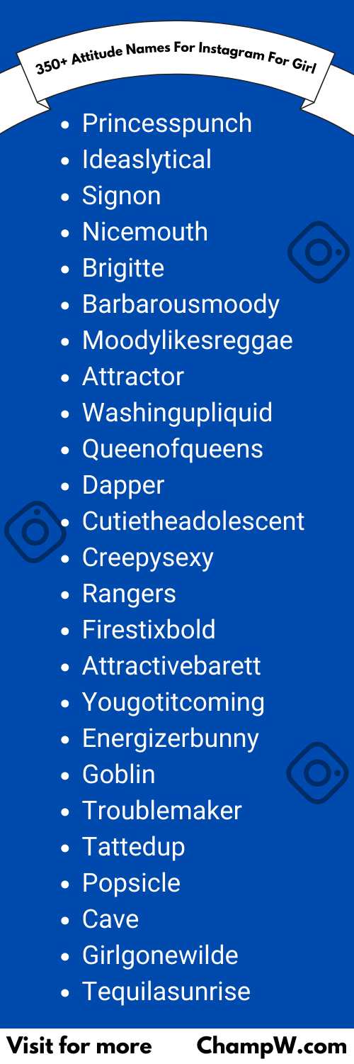 List Of Attitude Names for Instagram For Girl