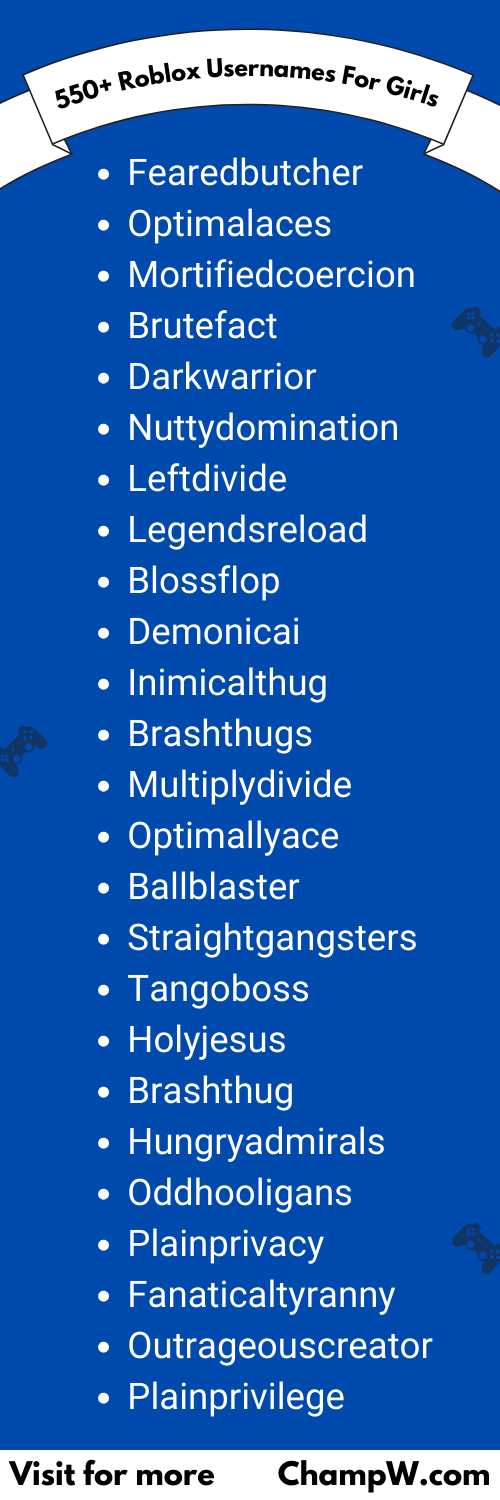 Good Roblox Usernames For Girls