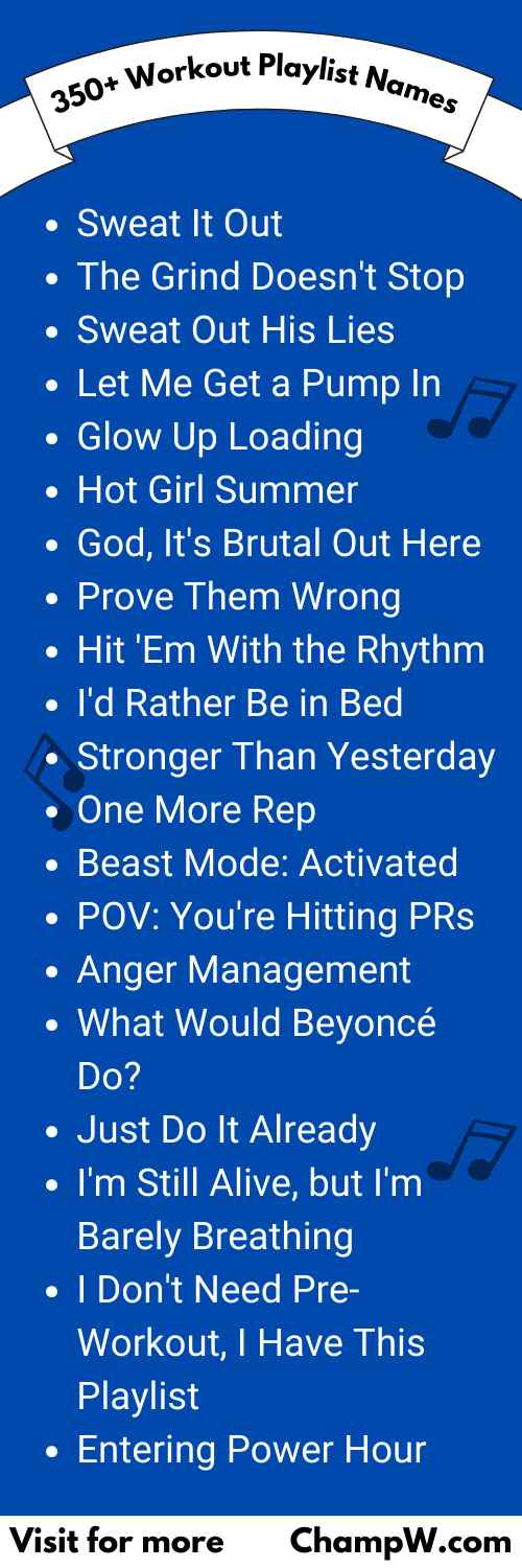 Workout Playlist Names Ideas