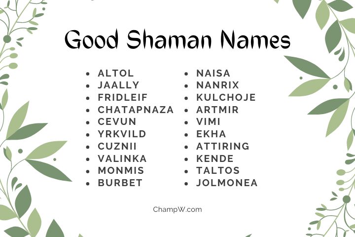 Good Shaman Names