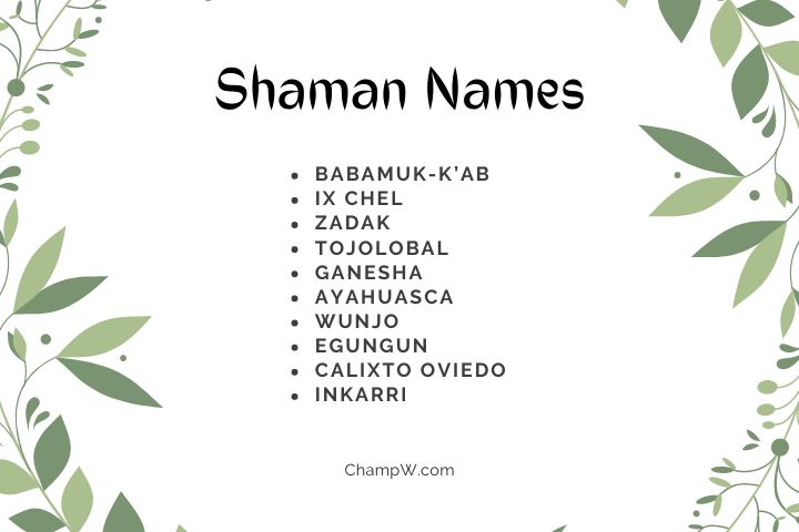 Best Shaman Names