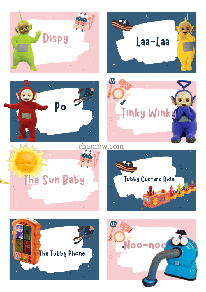 Teletubbies Names Infographics