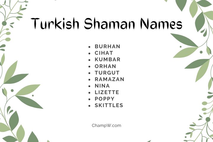 Turkish Shaman Names