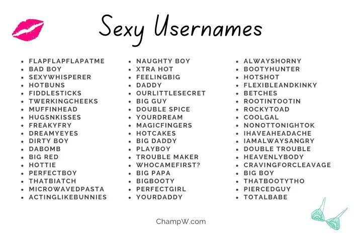 750+ Sexy Usernames Enticing Ideas To Allure Love From Fans