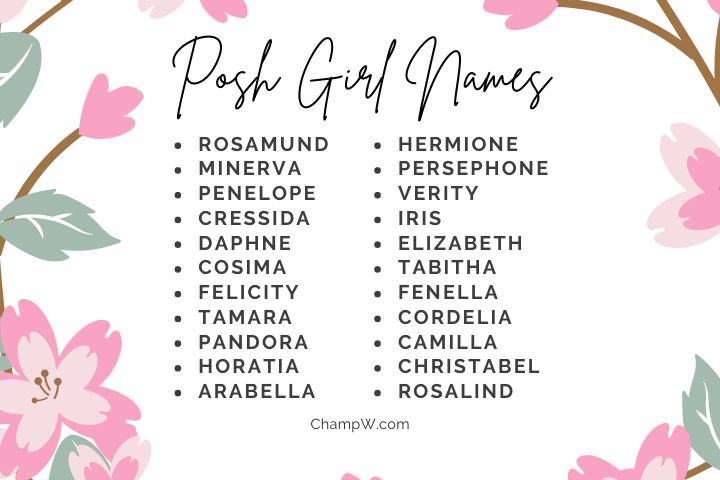 List of Posh Girl Names