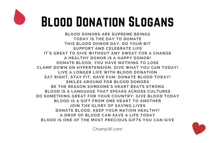Short Blood Donation Slogans