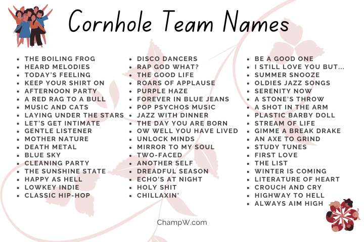 cornhole team name ideas
