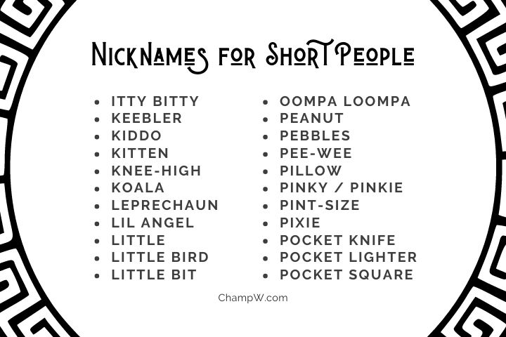 List of Nicknames for Short People
