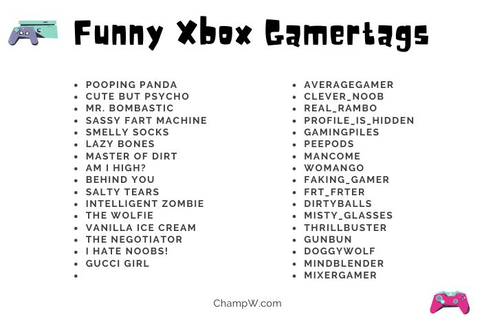 funny xbox gamertag ideas