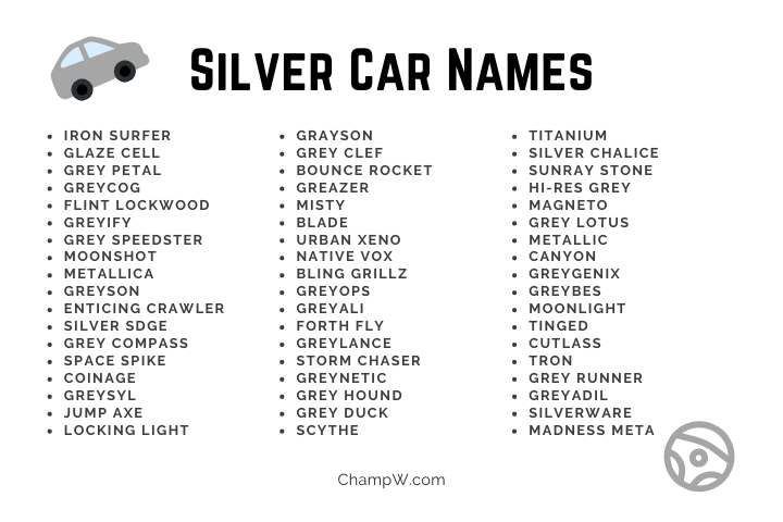 silver car names