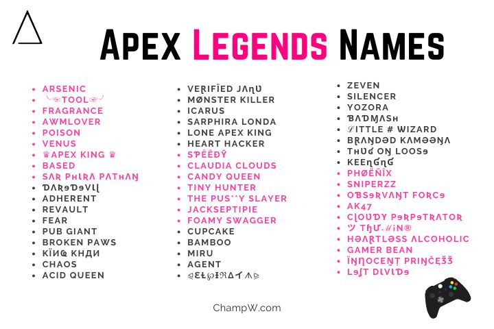 apex legends names