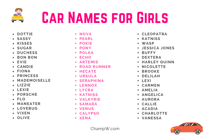 girls car names