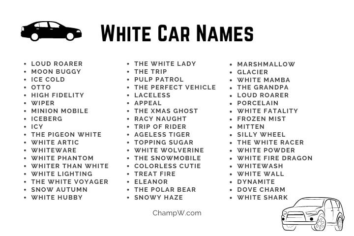 Names for white cars
