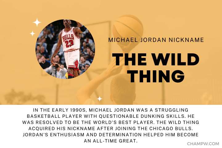 MICHEAL JORDAN NICKNAME THE WILD THING AND STORY BEHIND IT