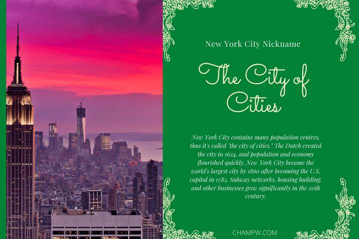 NEW YORK NICKNAME THE CITY OF CITIES AND STORY BEHIND IT
