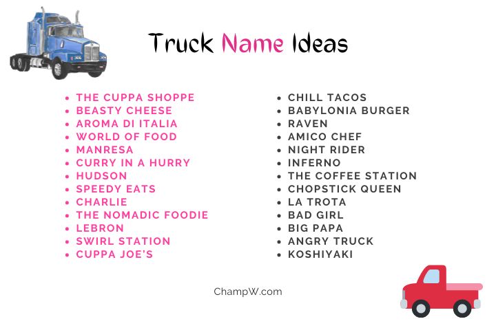 Truck Name Ideas