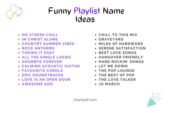 funny playlist name ideas