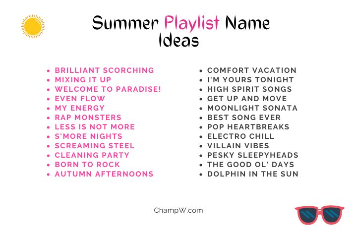 summer playlist name ideas