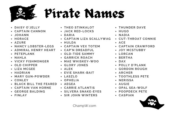 250+ Pirate Names Breathtaking Ideas For Halloween Cosplay