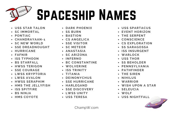 350+ Unique Spaceship Names For Your Outer Space Journey