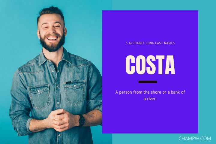 COSTA (5 Alphabet Long Last names)