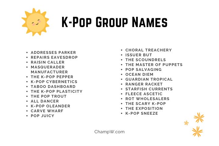 K-Pop Group Names