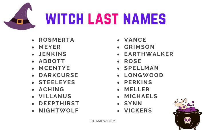 witch last name ideas