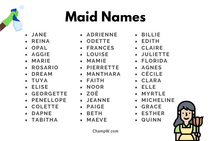 Cute Maid Names