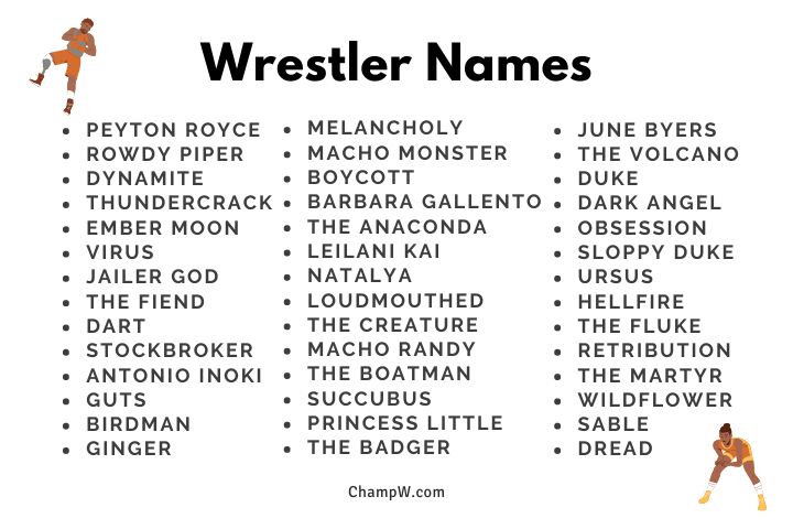 300+ Wrestler Names Stunning Ideas For Your WWF Character