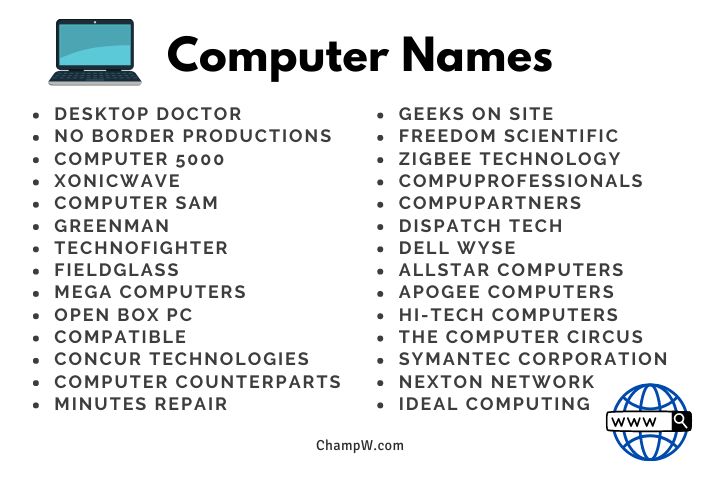 300+ Computer Names Smart Ideas For Your New PC