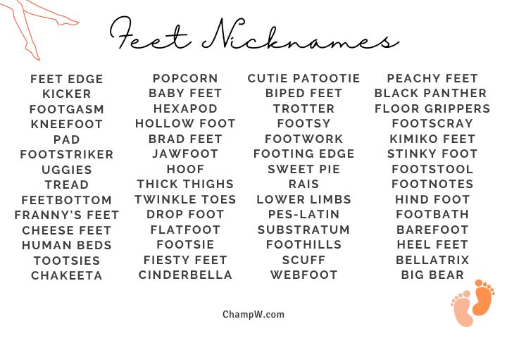 100+ Feet Nickname Breathtaking Ideas For Your Cute Soft Toe