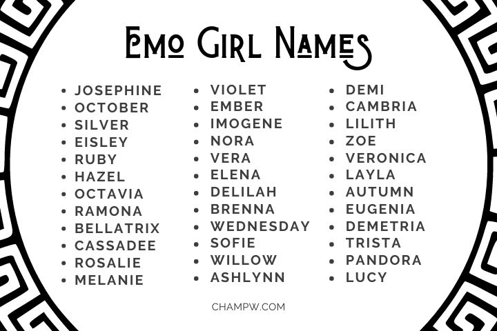 150+ Emo Girl Names Blissful Ideas For Your Little Angel