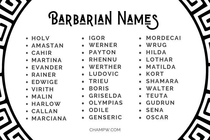 150+ Enthusiastic Barbarian Names To Remember For Bravery