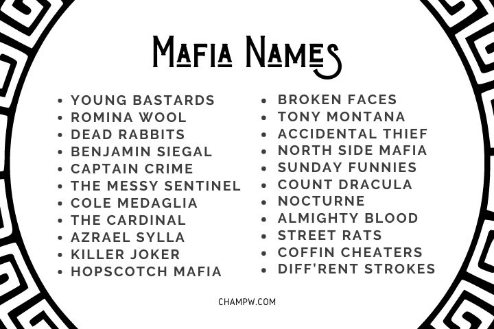 350+ Mafia Names Bloodcurdling Ideas For Causing Nightmares