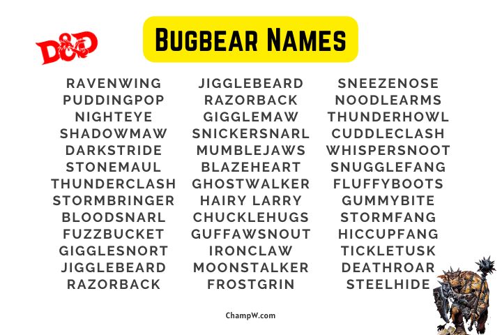 Bugbear Names