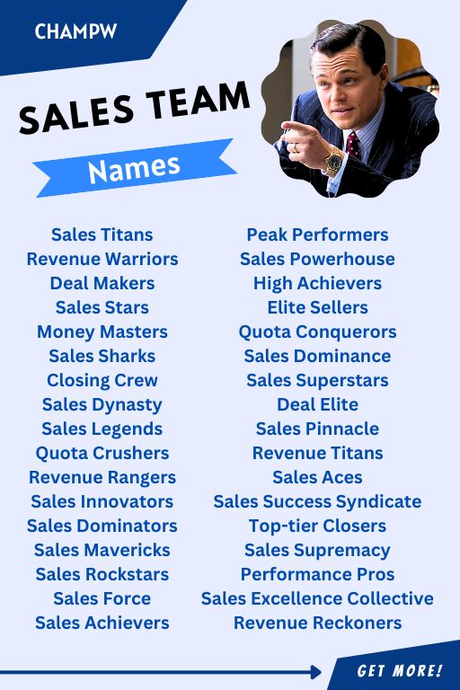 Sales Team Names List