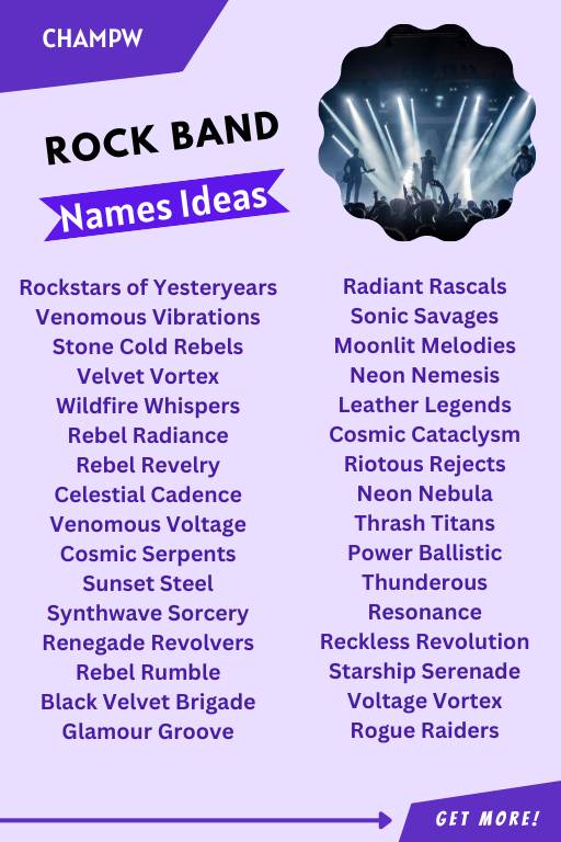List of Rock Band Names Ideas