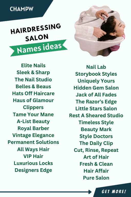 List of Hairdressing Salon Names Ideas